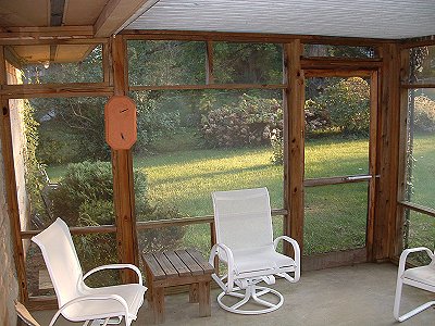 Looking south from inside porch